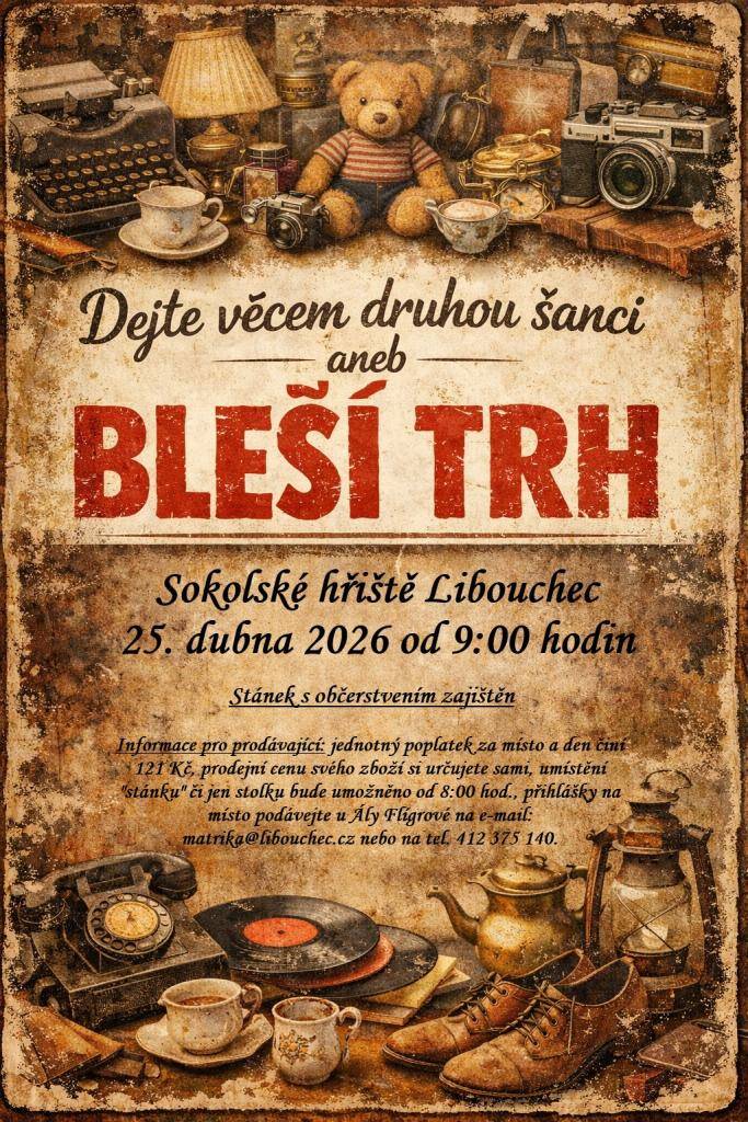 Nákup a prodej věcí, které doma jedni nepotřebují, ale druhým by se mohly hodit. Neváhejte a přijďte. Bližší informace na letáku