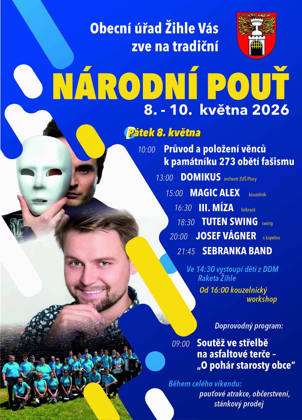 Obecní úřad Žihle Vás zve na tradiční NÁRODNÍ POUŤ, která se koná v pátek 8. května 2026.