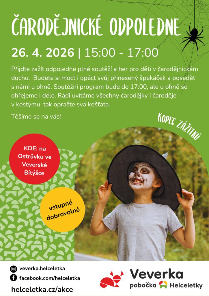 26.4.2026 OD 15 DO 17 HODIN  NA OSTRŮVKU VE VEVERSKÉ BÍTÝŠCE