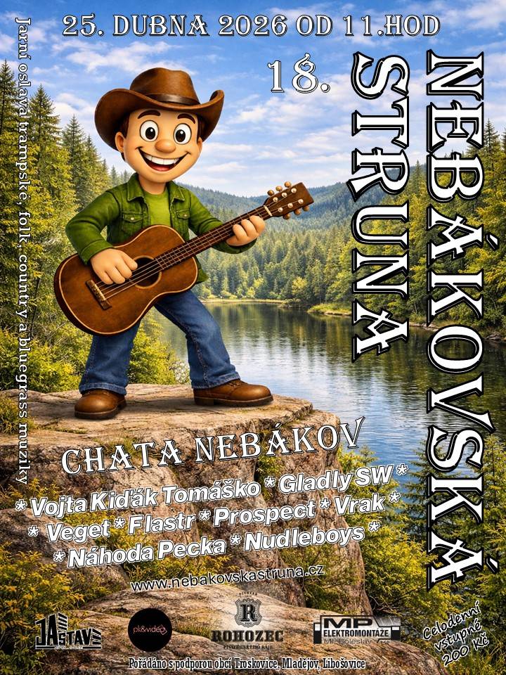 25.4.2026 od 11 hodin na  Nebákovské chatě na Nebáku v  Českém ráji , vstupné 200 Kč
