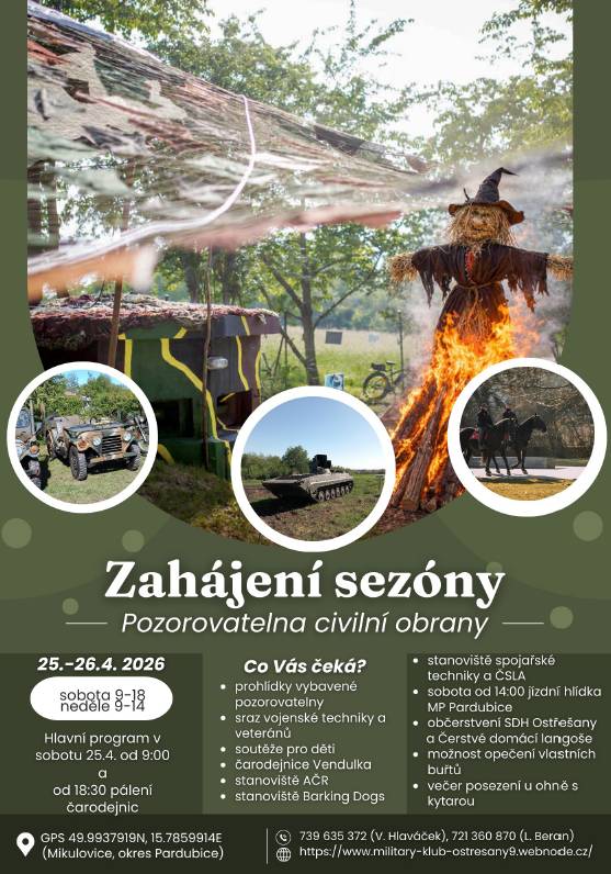 Pozvánku na první letošní akci – slavnostní otevření pozorovatelny ve dnech 25.4. - 26.4.2026.