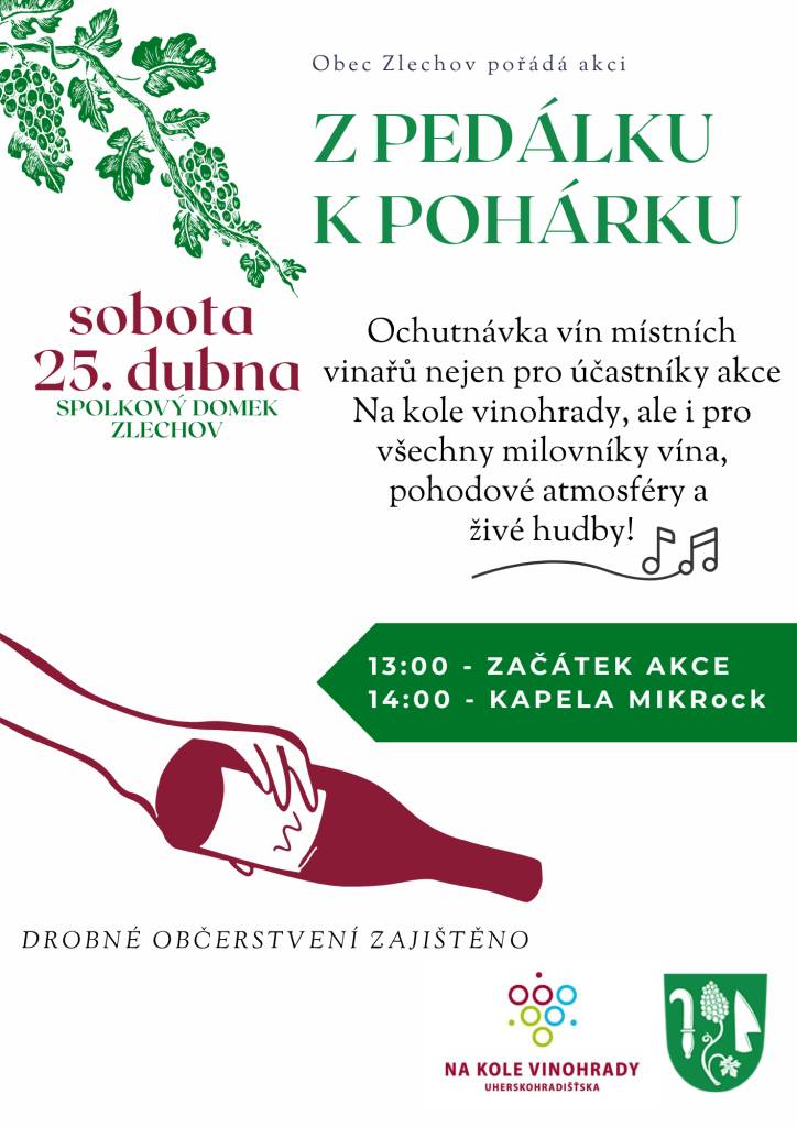 Tato akce je určena nejen pro účastníky, ale také pro všechny milovníky vína, pohodové atmosféry a živé hudby. Od 13:00 se můžete těšit na vystoupení kapely MIKRock.