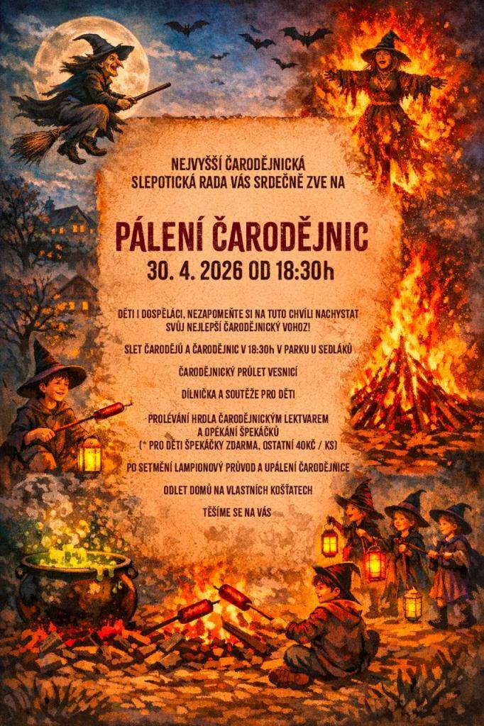 Pozvánka na Čarodějnice do Slepotic