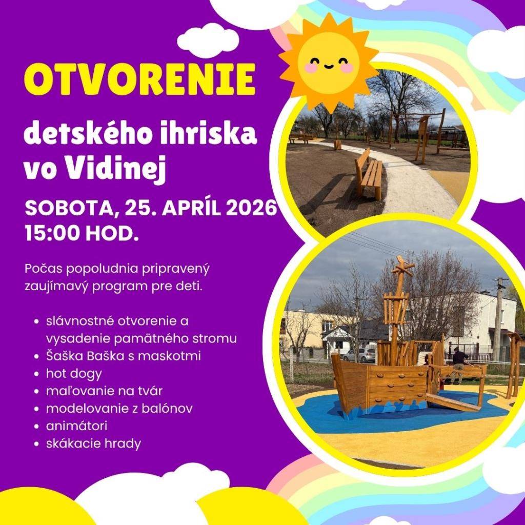 Slávnostné otvorenie nového detského ihriska sa uskutoční s bohatým programom vrátane vysadenia pamätného stromu a rôznych zábavných aktivít pre všetkých návštevníkov.