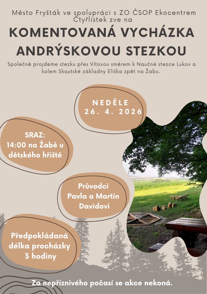 Město Fryšták a Ekocentrum Čtyřlístek vás srdečně zvou.