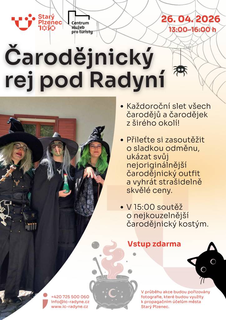 Každoroční slet všech čarodějů a čarodějek z širého okolí!  Přileťte si zasoutěžit o sladkou odměnu, ukázat svůj nejoriginálnější čarodějnický outfit a vyhrát strašidelně skvělé ceny.