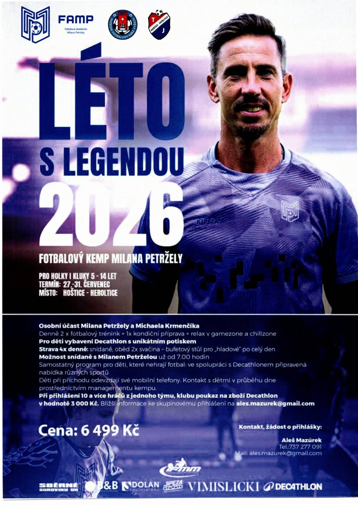 Tělovýchovná jednota Hoštice – Heroltice pořádá fotbalový kemp Milana Petržely vhodný pro kluky i holky od 5–14 let. Termín konání je od 27. – 31. července 2026. Strava, pitný režim i program pro děti je zajištěn. Žádost o přihlášky přijímá pan Mazúrek na tel.č.: 737 277 091. Bližší info na letáku.   Ředitel Základní školy a Mateřské školy Moravské Prusy oznamuje, že přijímají děti i od 2 let věku do mateřské školy pro školní rok 2026/2027. Bližší informace u zástupce ředitele pro MŠ p. Kandorfové na tel.č.: 792 414 939   Sdružení kominíků a topenářů bude provádět v naší obci v ÚTERÝ dne 28.4. požadované kontroly a čištění komínů pro plyn i tuhá paliva dle zákonu č. 34/2016 Sb. za následující ceny: Čištění komínů: 450 Kč, revize kotlů na tuhá paliva: 1.300 Kč. Dále nabízí levné vložkování a frézování komínů, výchozí-kolaudační revize. Zájemci se mohou objednat telefonicky na telefonním čísle: 608 748 989.   Kulturní dům Ivanovice na Hané Vás zve ve středu 29. dubna 2026 v 17 hodin na slavnostní KONCERT multižánrového smyčcového kvarteta Seňoritas Strintgs, které zahraje u příležitosti odhalení pamětní desky věnované ivanovickému rodákovi, letci z druhé světové války Bořivoji Šmídovi. Můžete se těšit na různé žánry, zazní známé i filmové melodie. Přijďte prožít příjemný hudební podvečer. Vstup volný.      Město Ivanovice na Hané Vás zve na výstavu dřevěných soch řezbáře Tomiše Zedníka „Zrodila se výstava“ do CAFE Galerie na Palackého náměstí. Výstava je přístupná do 31. května. Vstup volný. Otevírací doba: Po: zavřeno, Út-St: 10:00-17:00 h, Pá: 10:00-18:00 h, So-Ne: 14:00-18:00 h.   Srdečně Vás zveme na jarní zahrádkářskou výstavu Zahrada Věžky, která se koná od středy 29. 4. do neděle 3. 5. 2026, každý den od 9 do 16 hodin. Nakoupit si můžete květiny, stromky, potřeby pro dům i zahradu, řemeslné výrobky a něco dobrého na zub se také najde. Hudební vystoupení oblíbených kapel každý den, zábavný program pro děti, výstava řezaných květin a mnoho dalšího!