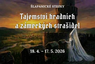 Vydejte se na další šlapanickou stezku, tentokrát za strašidly a dalšími přízraky českých hradů a zámků. Čeká vás 11 zastavení, bílá paní, trošku znuděné strašidlo i takové, které si potrpí na slušné pozdravení.