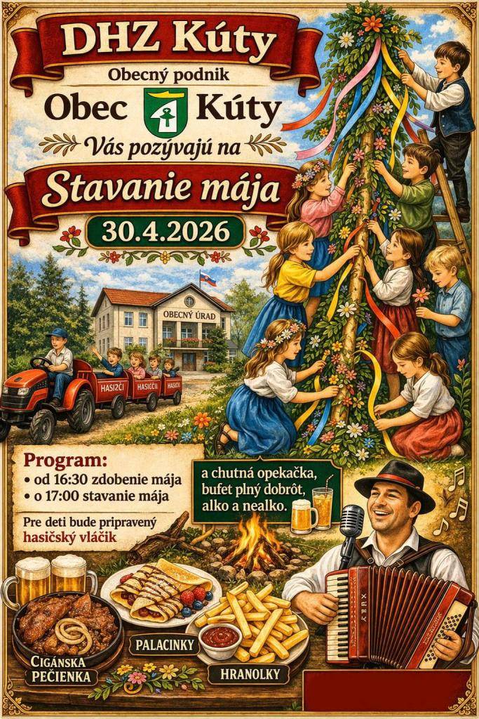 30.apríla 2026 o 16:30 hod. na námestí pred obecným úradom