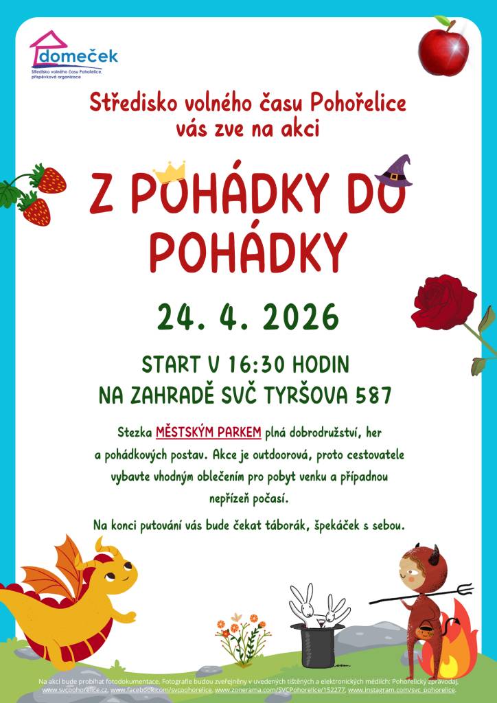 Stezka městským parkem plná dobrodružství, her a pohádkových postav