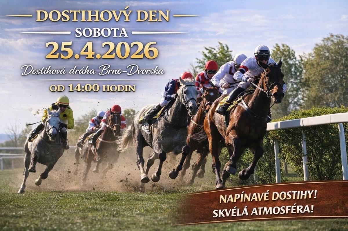 První dostihové odpoledne dne na dostihovém závodišti v Brně-Dvorskách se uskuteční v sobotu 25.4.2026. Program bude zahájen ve 14:00 hodin startem prvního dostihu. V rámci dostihového dne se uskuteční celkem 8 dostihů, z toho 5 rovinových a 3 steeplechase.