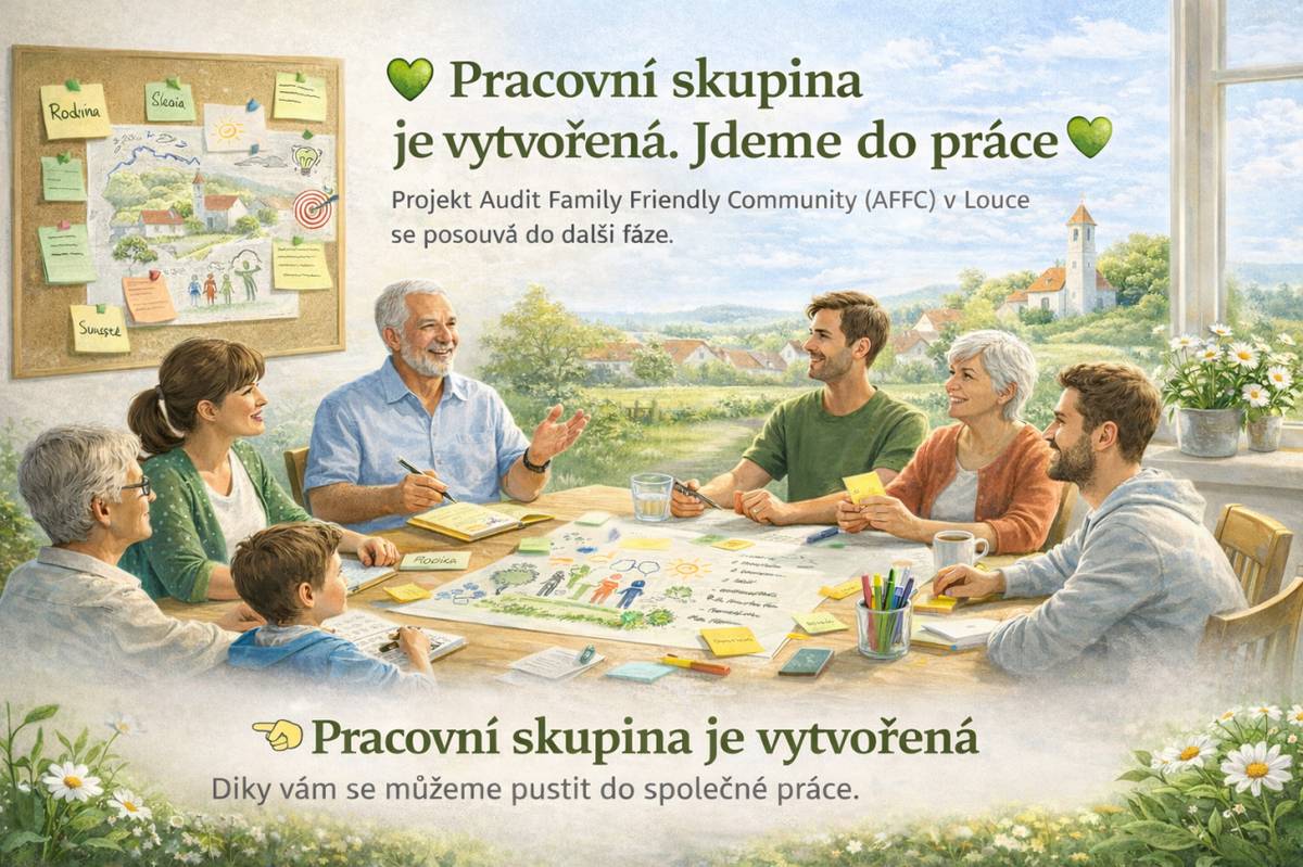 Projekt Audit Family Friendly Community (AFFC) v Louce se posouvá do další fáze.