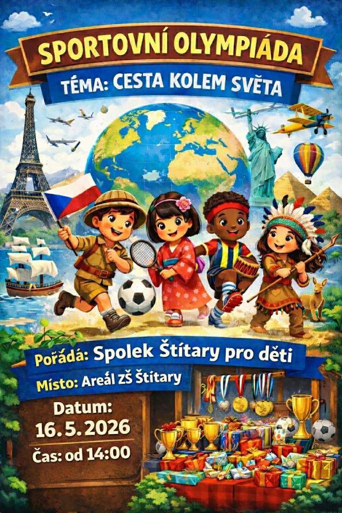 Sportovní olympiáda  16.5.2026 od 14:00 areál ZŠ Štítary