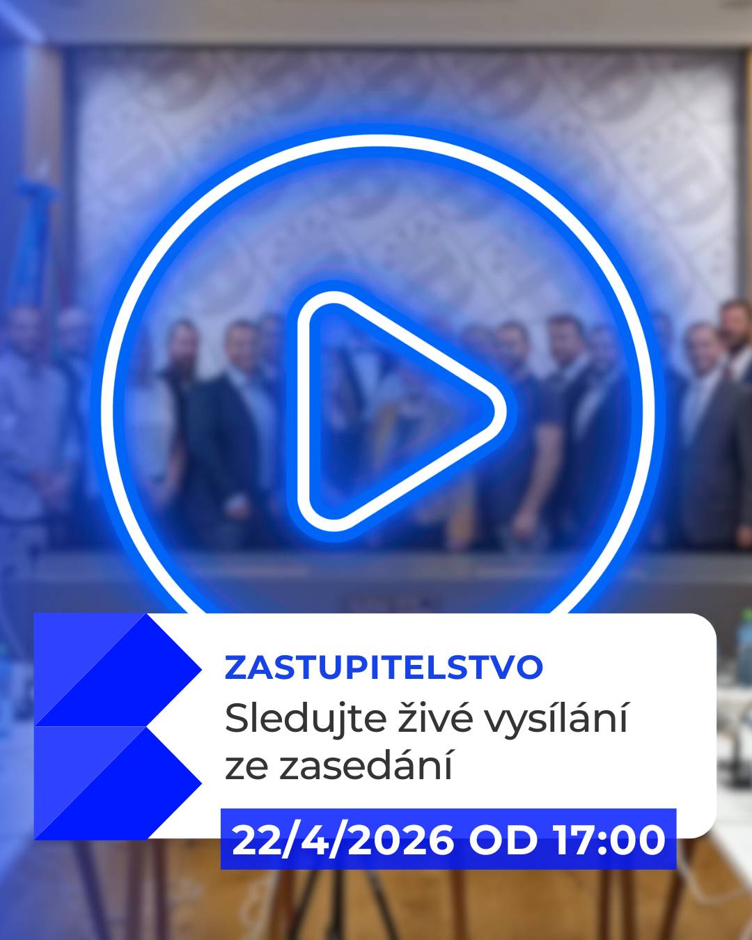 Sledujte živé vysílání ze zasedání Zastupitelstva města Bystřice: https://youtu.be/Jk54VB7J25U Středa 22. dubna 2026 Začínáme v 17 hodin Odkaz je platný pouze po dobu živého vysílání. Poté již nebude aktivní z důvodu ochrany osobních údajů (GDPR).