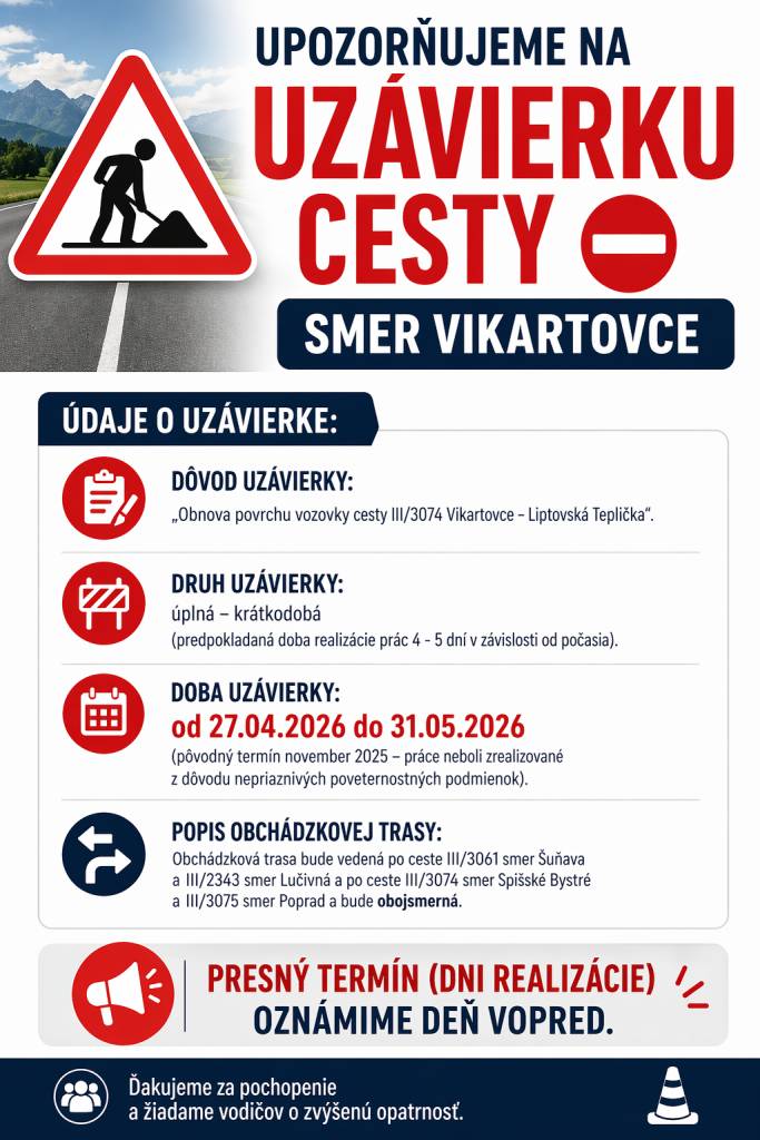 Presný termín včas oznámime