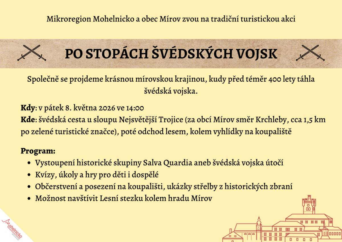 Pozvánka na tradiční turistickou akci pořádanou ve spolupráci s Mikroregionem Mohelnicko.