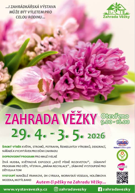Zahrada Věžky 29.4.-3.5.2026 - zahrádkářská výstava