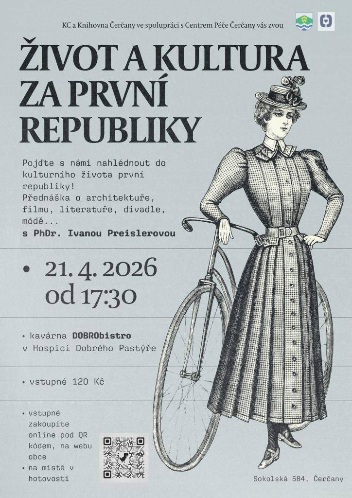 Pojd'te s námi nahlédnout do kulturního života prvni republiky! Přednáška o architektuře, filmu, literatuře, divadle, módě... s PhDr. Ivanou Preislerovou  v Dobrobistru, 21.4. od 17:30, vstupné 120 Kč