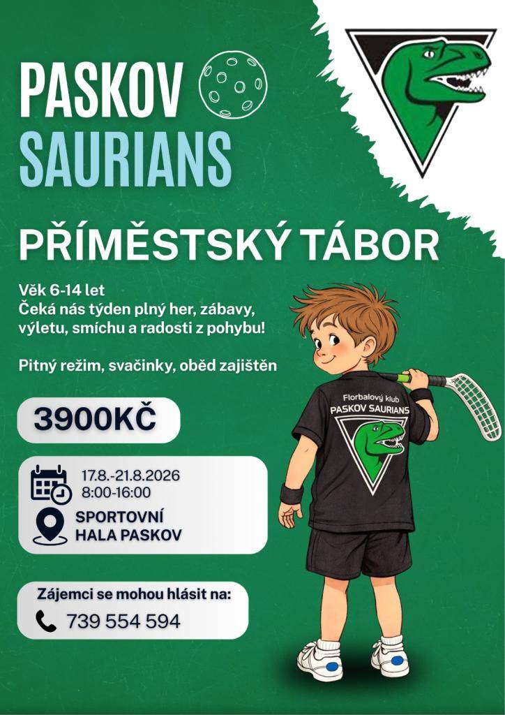 Termín: 17. - 21. 8. 2026     Přihlášky a informace:  tel. 739 554 594