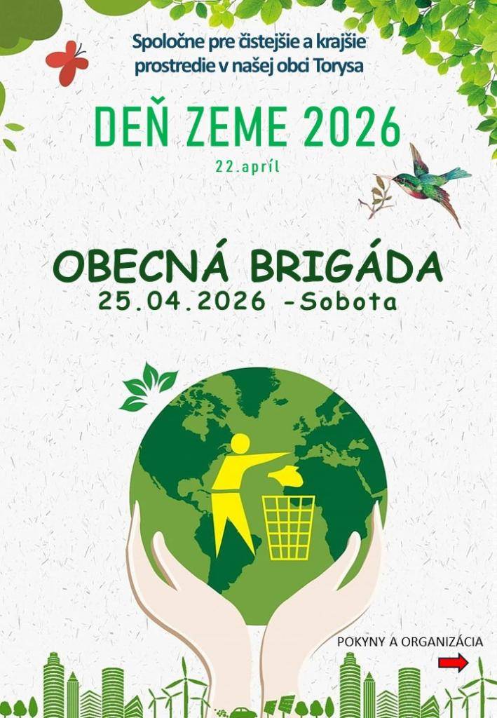 Obecná brigáda pri príležitosti Dňa Zeme dňa 25.04.2026-t.j. sobota.