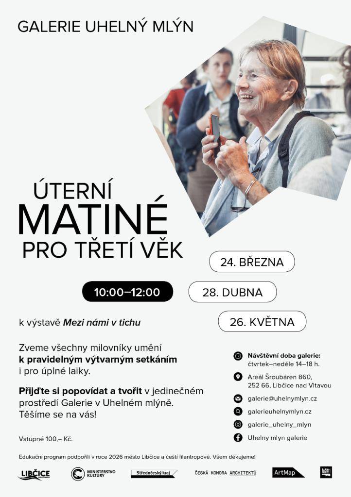 Klidné dopolední setkání u umění určené „nejen“ aktivním seniorům. Vstupné 100,– Kč.