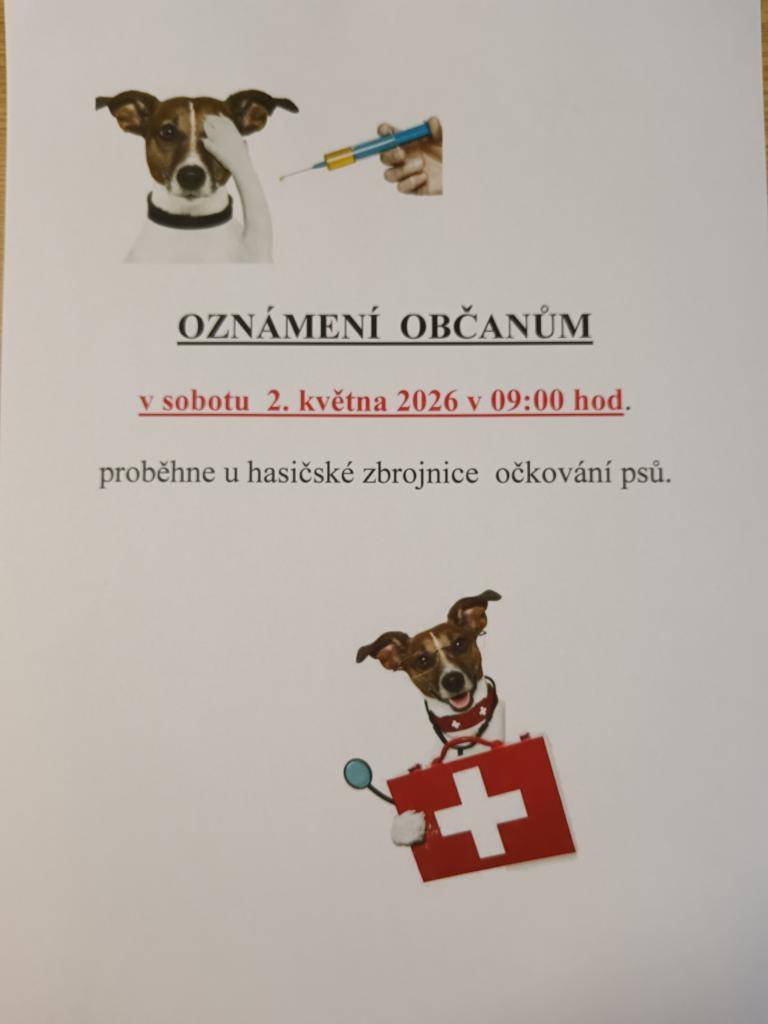 Očkování psů v Baníně