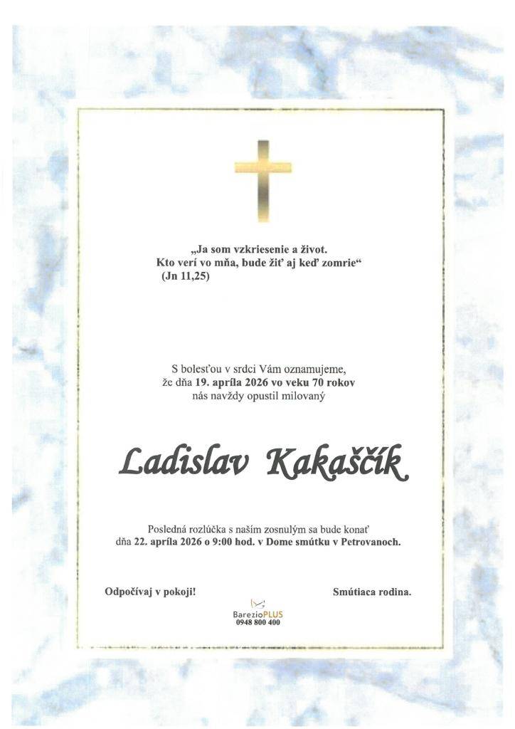 smútočné oznámenie