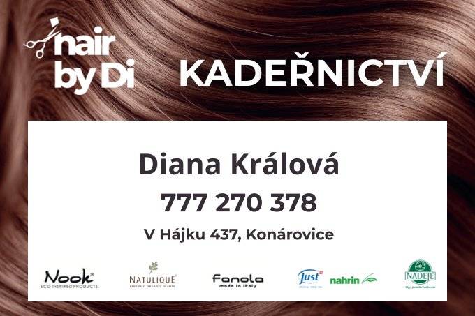 V Konárovicích můžete navštívit kadeřnictví Diany Králové, které se nachází na adrese V Hájku 437.