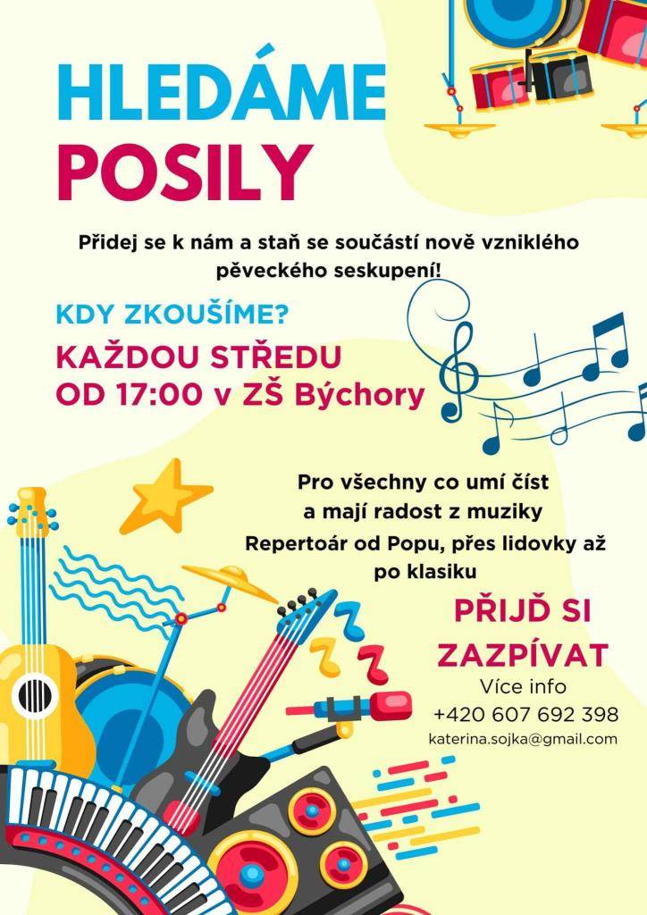 Přidejte se k nově vzniklému pěveckému seskupení! Zkouší každou středu od 17:00 v Základní škole Býchory. Jsou vítáni všichni, kteří rádi zpívají a mají chuť se zapojit do různorodého repertoáru, který zahrnuje pop, lidovky i klasiku.