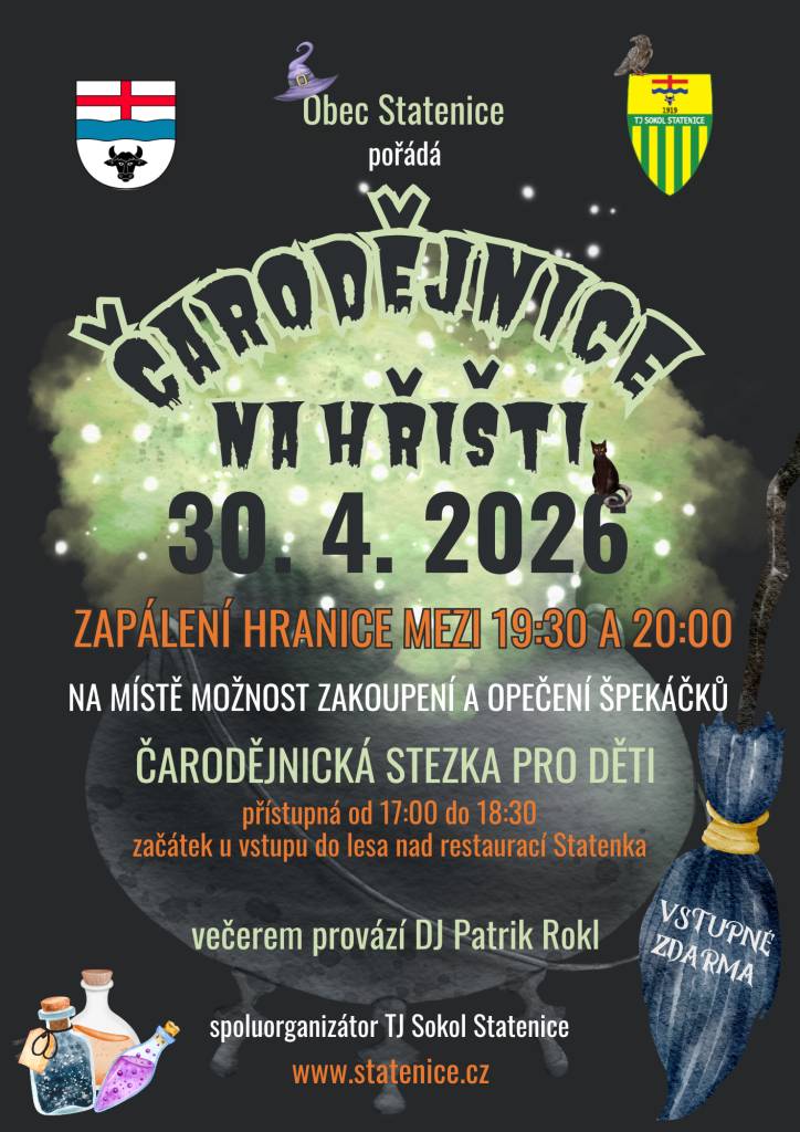 Zveme všechny naše sousedy na Čarodějnice ve Statenicích!