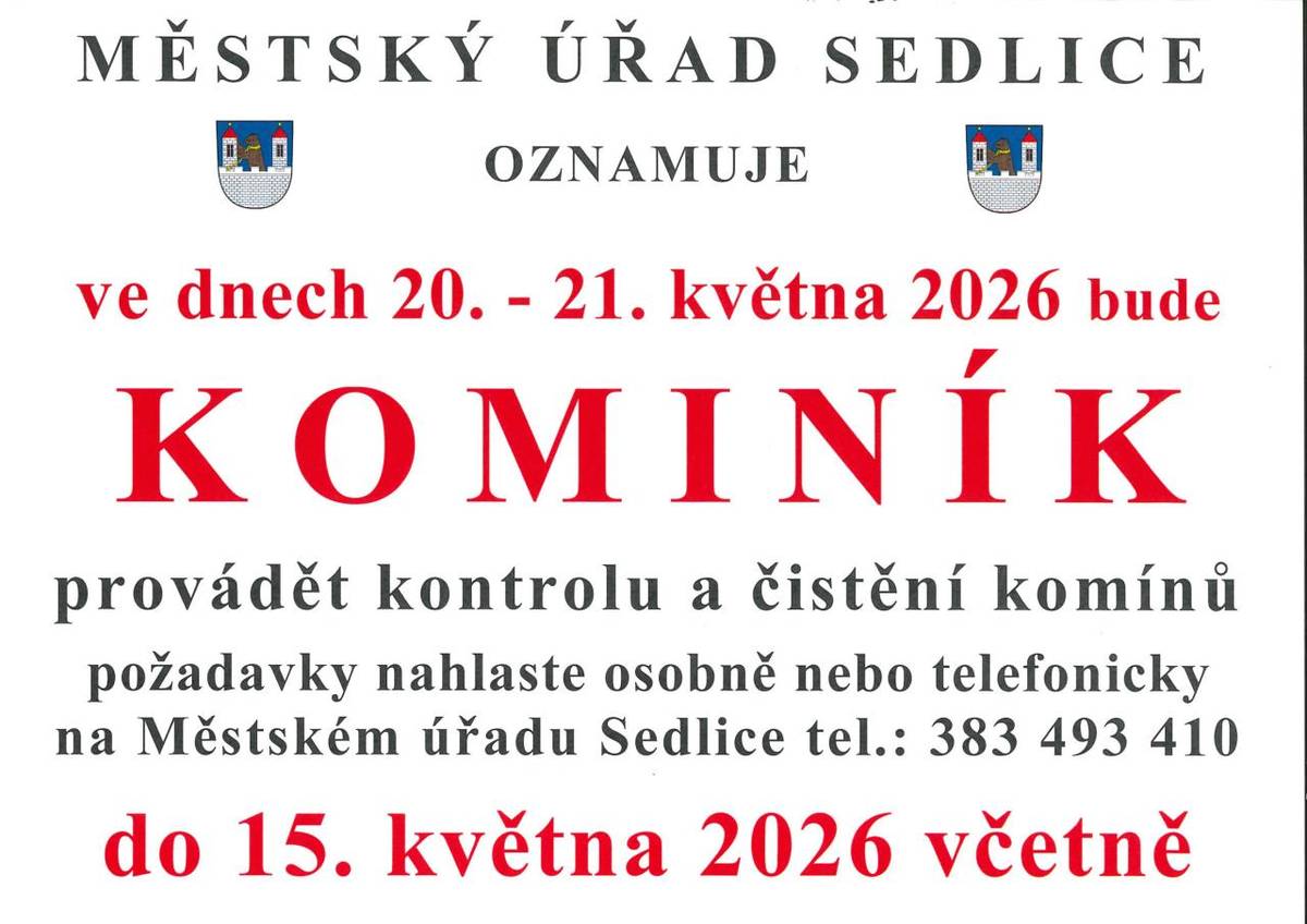 20. - 21. května 2026 kontrola a čištění komínů