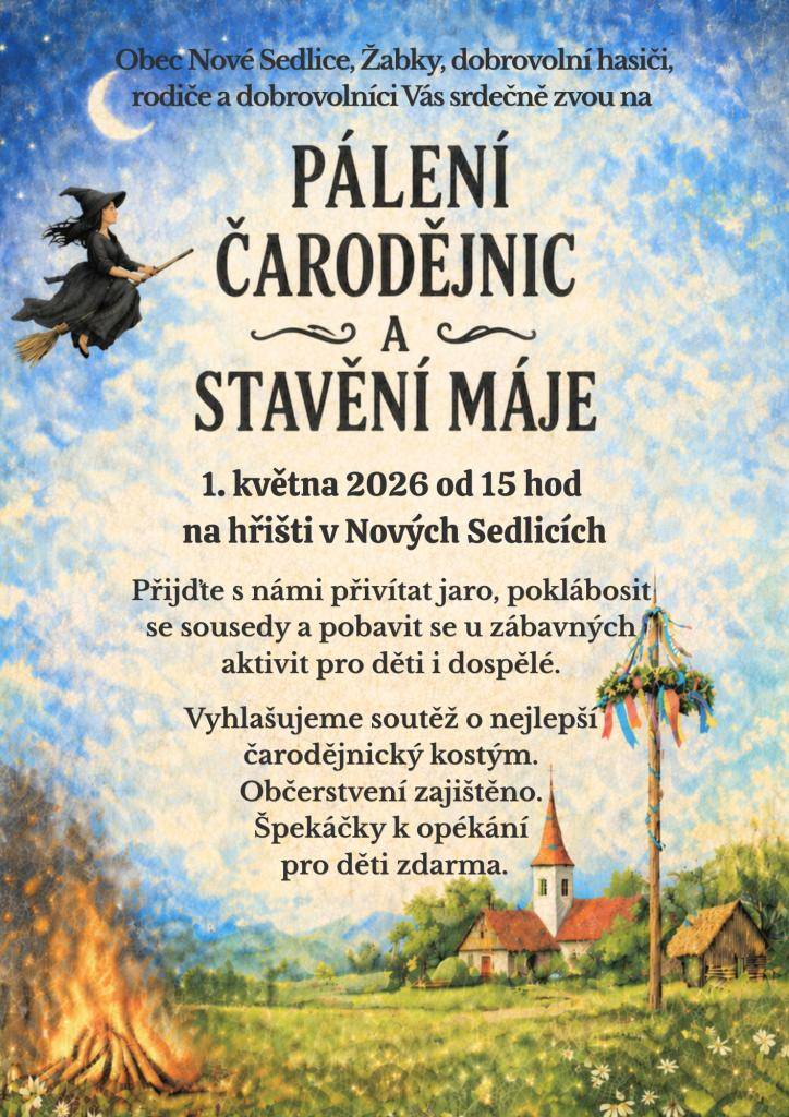 Obec Nové Sedlice ve spolupráci se Žabkami, dobrovolnými hasiči, sedlickými rodiči a dobrovolníky srdečně zve všechny občany na tradiční jarní akci...