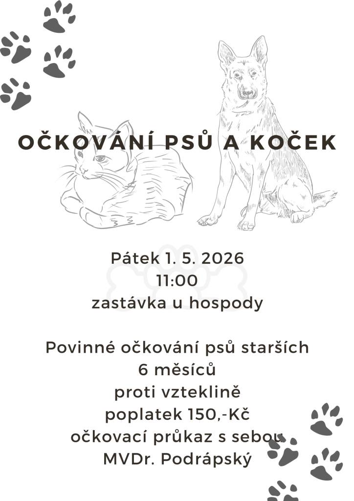 V pátek 1.5.2026  11:00  zastávka u hospody