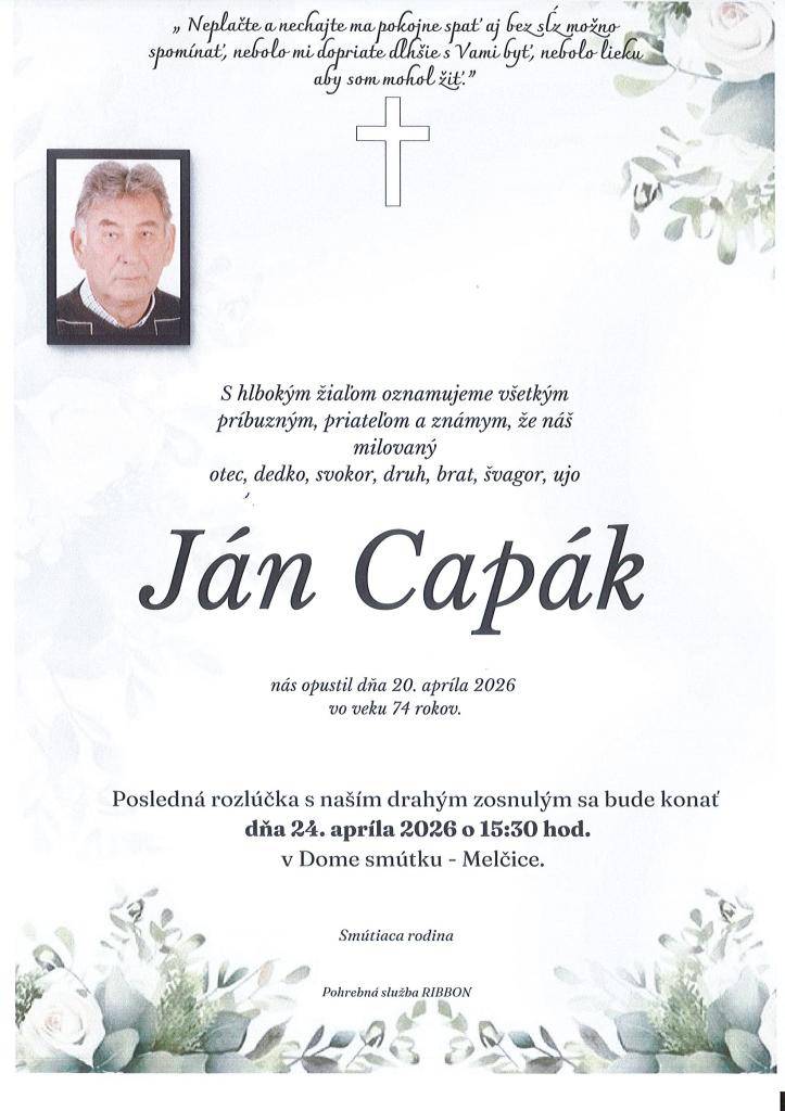 Smútočné oznámenie...