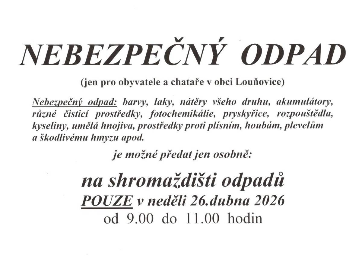Nebezpečný odpad 26.4.2026
