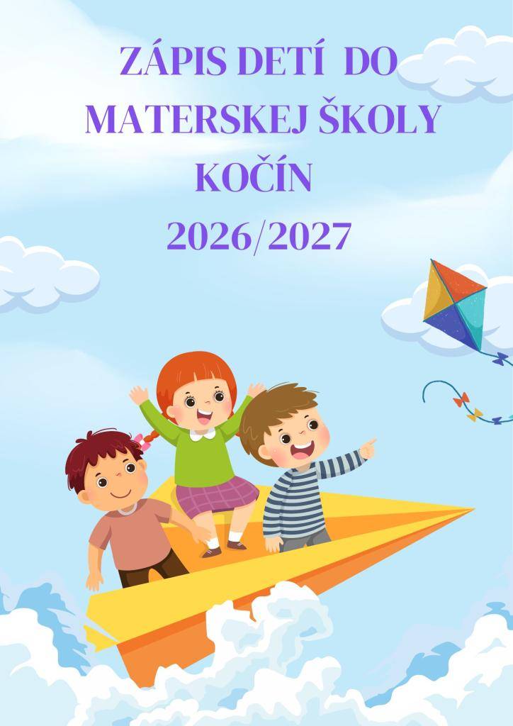 Milí rodičia,   v čase od 1. 5. 2026 do 31. 5. 2026 sa koná zápis detí do materskej školy na školský rok 2026/2027. Bližšie informácie o zápise nájdete v texte nižšie.