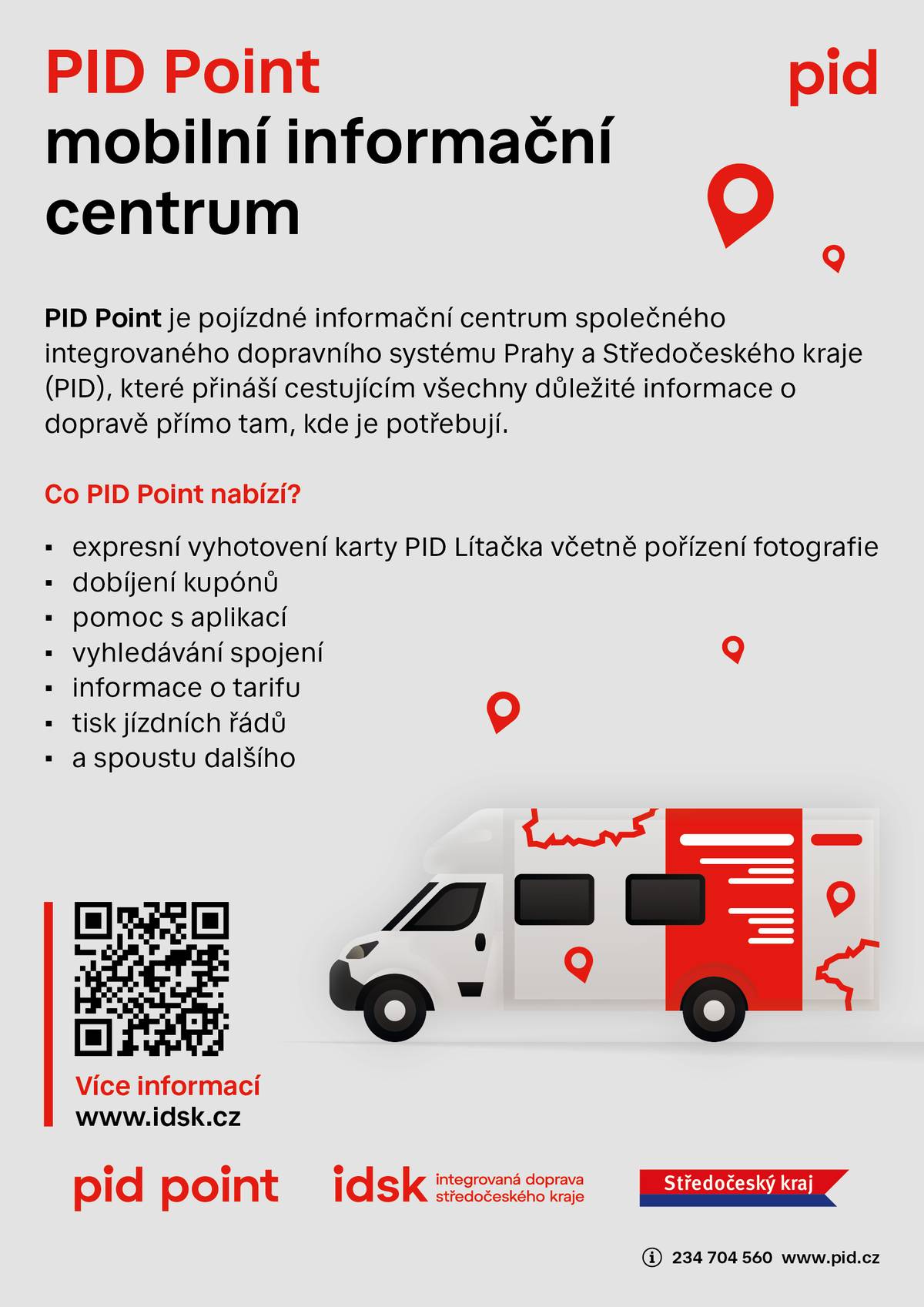 Na Masarykovo náměstí dorazí ve čtvrtek 23. dubna PID Point, mobilní infocentrum Pražské integrované dopravy, ve kterém si na počkání můžete nechat vystavit Lítačku, dobít předplacený kupón, nechat nastavit mobilní aplikaci PID Lítačka, nechat si vytisknout jízdní řády nebo se zeptat na nejvhodnější a nejlevnější dopravní spojení. PID Point bude ve čtvrtek k dispozici od 9 do 16 hodin. Jeho další zastavení v Mnichově Hradišti je naplánované na 21. května, v čase od 9 do 12 hodin. Co vše si v Mobilním informačním centru široká veřejnost může vyřídit:  Na počkání výrobu plastové karty Lítačka Možnost dobití kupónu (na novou nebo již stávající Lítačku či do aplikace PID Lítačka) Převod kupónu ze ztracené Lítačky do nové Možnost ověření věku v aplikaci PID Lítačka Pomoc se založením aplikace PID Lítačka Tisk jízdních řádů dle požadavku Nalezení spojení dle požadavku či výpočet nejlevnějšího cestování dle PID K dostání budou také propagační materiály PID    Požadavky k výrobě Lítačky:  K výrobě Lítačky zákazník potřebuje občanský průkaz nebo cestovní pas Pokud rodič chce dítěti do věku 15 let založit Lítačku, je potřeba rodný list dítěte a OP rodiče (od 15 let dítěte opět postačuje občanský průkaz či cestovní pas) Pokud dítě s rodičem nedorazí fyzicky, je nutné s sebou přinést fotografii dítěte v průkazovém formátu Fotografie jinak není potřeba, zaměstnanec si zákazníka vyfotí kamerou ve vozidle Poplatek za novou nebo ztracenou kartu Lítačka je 200 Kč (bez rozdílu věku)    Upozorňujeme, že zaměstnankyně PID Pointu nevyrábí ani nedobíjejí papírové kupóny.