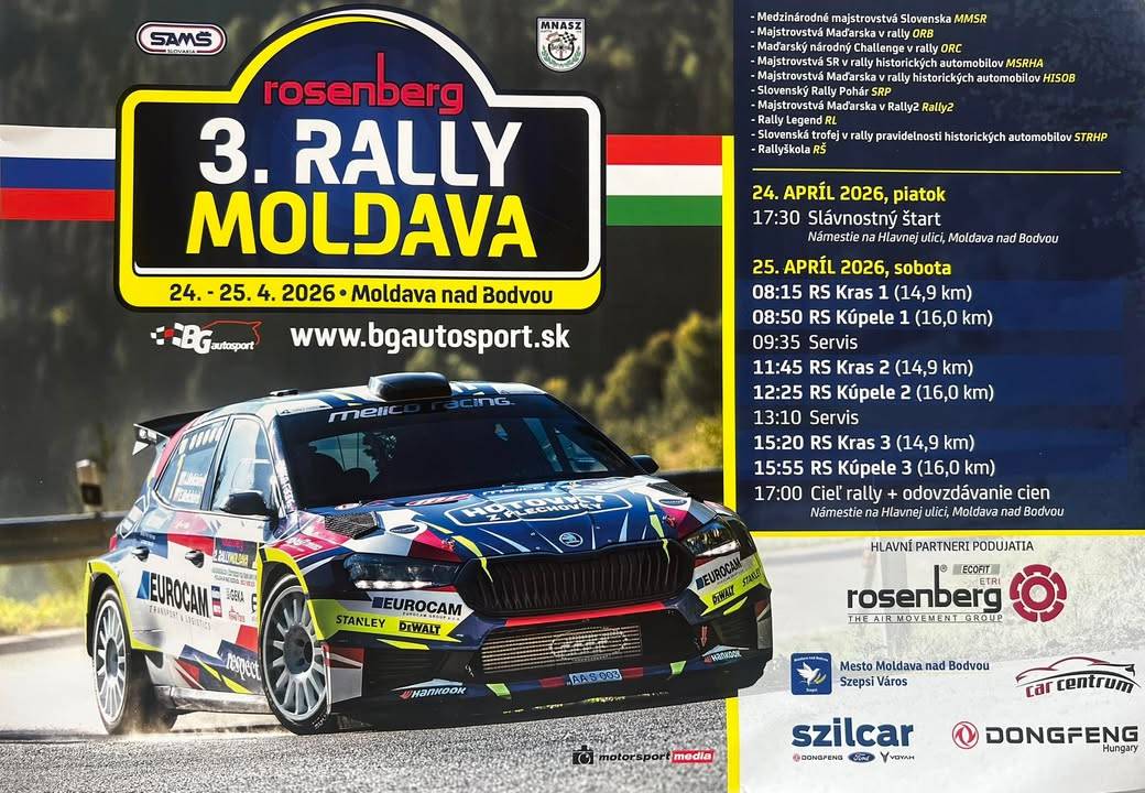 3.RALLY MOLDAVA - medzinárodná motoršportová akcia 25.4.2026.