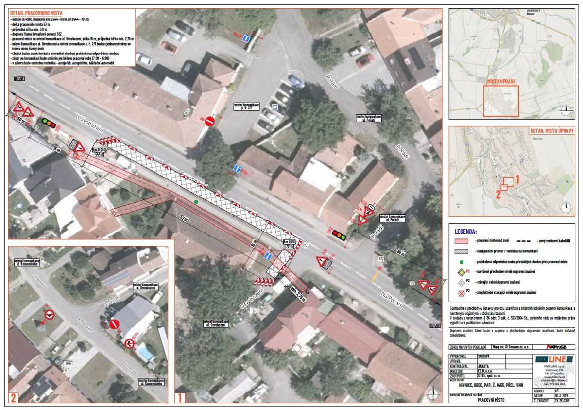 Upozorňujeme občany, že v termínu od 24.4. do 29.4. bude přechodná úprava provozu na silnici III/4981 - Osvobození - část hlavní silnice u starého Obecního úřadu a přilehlé místní komunikace z důvodu úpravy stávajícího nadzemního vedení NN viz. přiložená veřejná vyhláška.