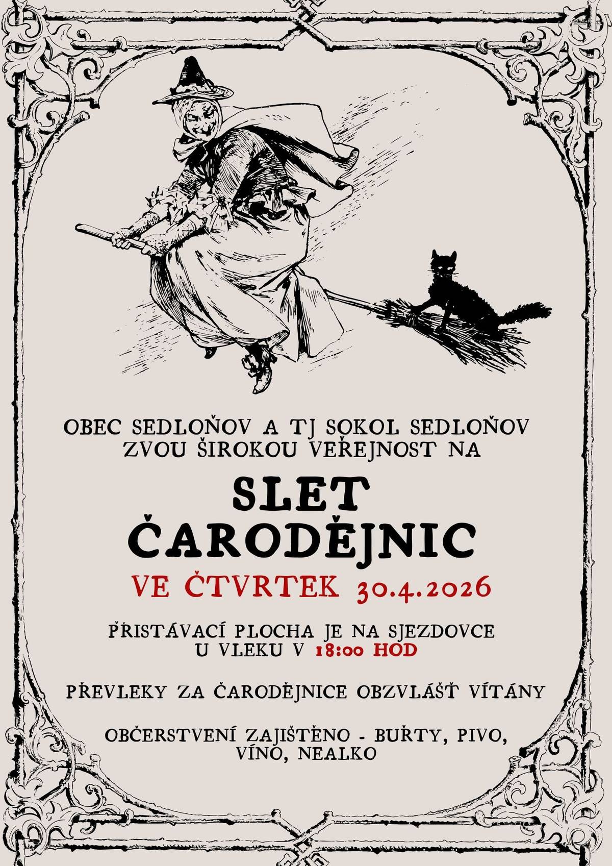 Srdečně zveme na ČARODĚJNICE