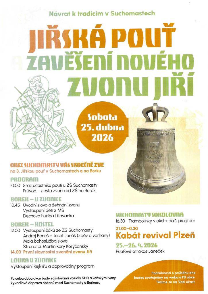 Jiřská pouť - zavěšení nového zvonu Jiří