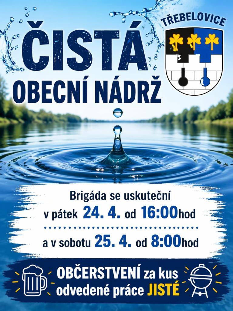 Brigáda na čištění požární nádrže