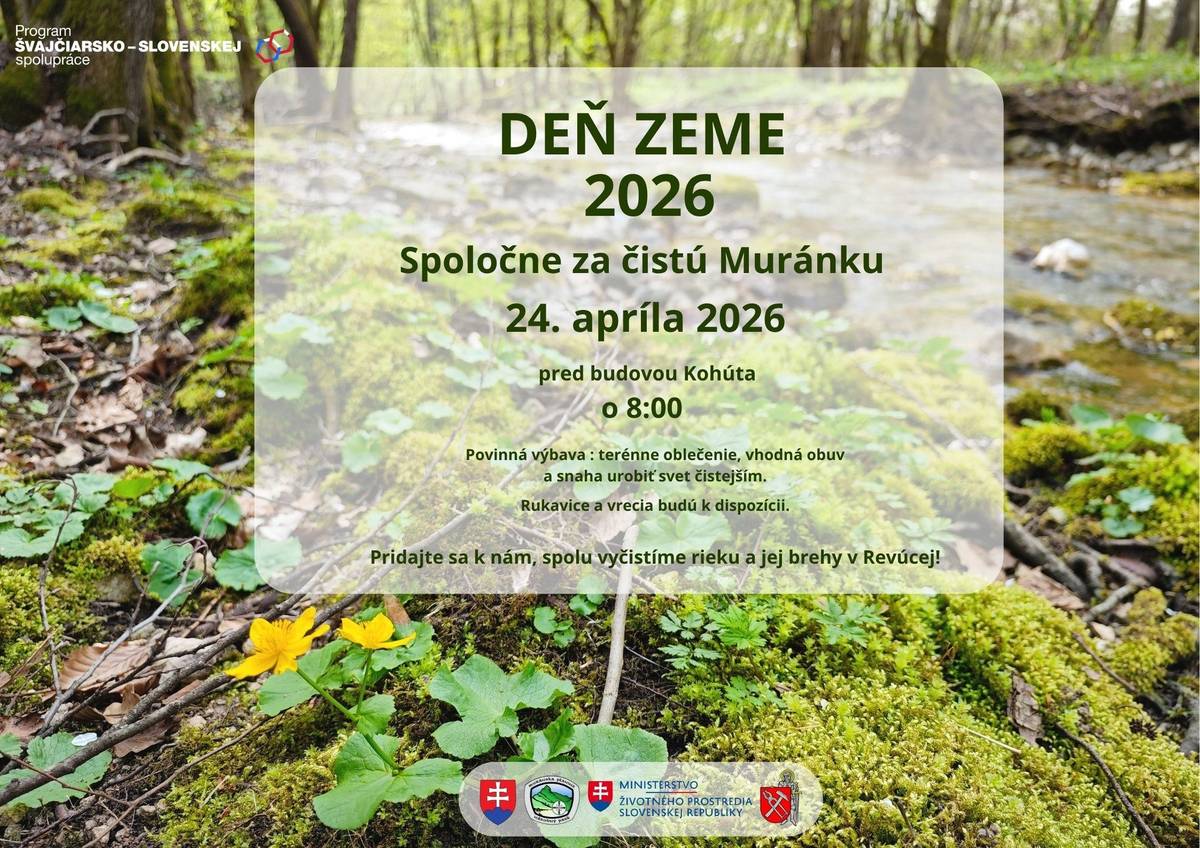 PRÍBEH KRAJINY, KTORÝ PÍŠEME SPOLU Pripomíname si Deň Zeme – deň, ktorý nie je len symbolom, ale aj výzvou. Výzvou spomaliť, rozhliadnuť sa okolo seba a uvedomiť si našu zodpovednosť. Pri tejto príležitosti organizujeme viacero environmentálnych aktivít, vďaka ktorým môžeme spoločne prispieť k ochrane jedinečnej krajiny. Jednou z nich je aj tradičné podujatie Spoločne za čistú Muránku, ktoré sa uskutoční dňa 24. apríla 2026 v Revúcej. Príďte medzi nás a zažite silu spolupráce v prospech prírody. Spolu dokážeme viac. Podporené z Projektu Turisti a príroda spolu z podporného opatrenia “Podpora udržateľného cestovného ruchu a posilňovanie biodiverzity v chránených územiach”. Projekt podporený švajčiarskym príspevkom na zníženie hospodárskych a sociálnych rozdielov v EÚ. Kód projektu: 0410-2SC-BIO-PC1-001. Správa Národného parku Muránska planina