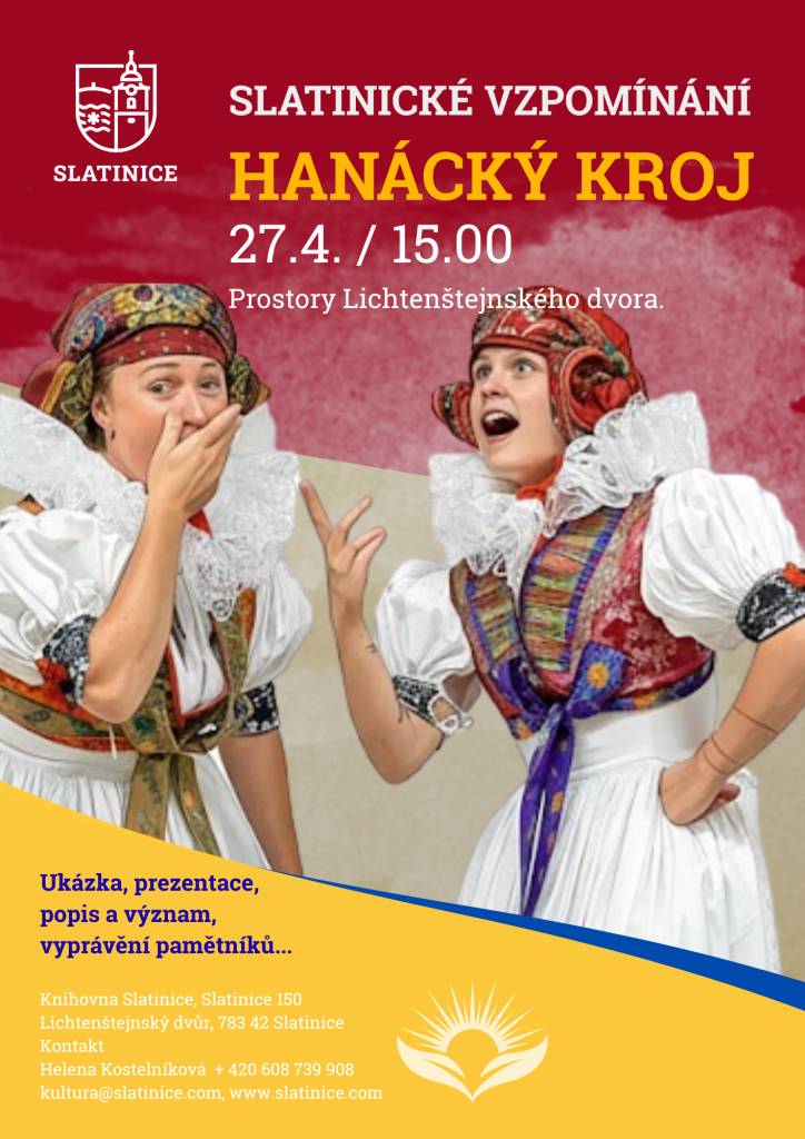 Slatinické vzpomínání se uskuteční v prostorách Lichtenštejnského dvora ve Slatinicích. Během akce budete mít možnost se seznámit s ukázkou, prezentaci a vyprávěním pamětníků, kteří se podělí o své zážitky a vzpomínky. Akce se koná pro všechny zájemce o historii a místní tradice.