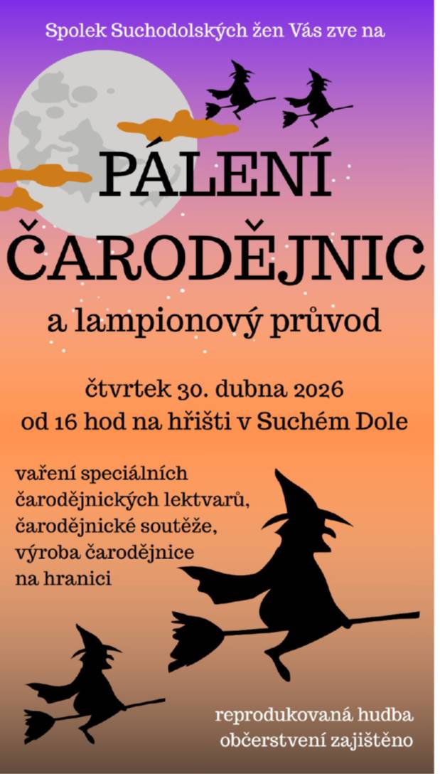 30. dubna 2026 v 16h na hřišti v Suchém Dole