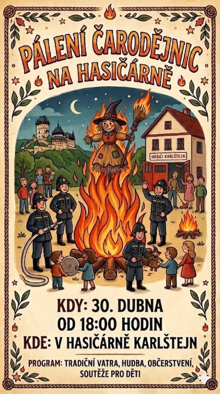 Pálení čarodějnic v hasičárně 30.4.2026