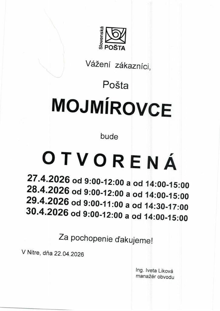 Pošta Mojmírovce