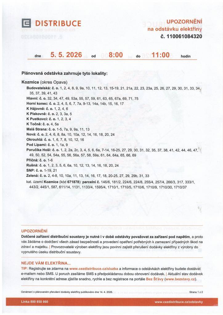 Odstávka elektřiny