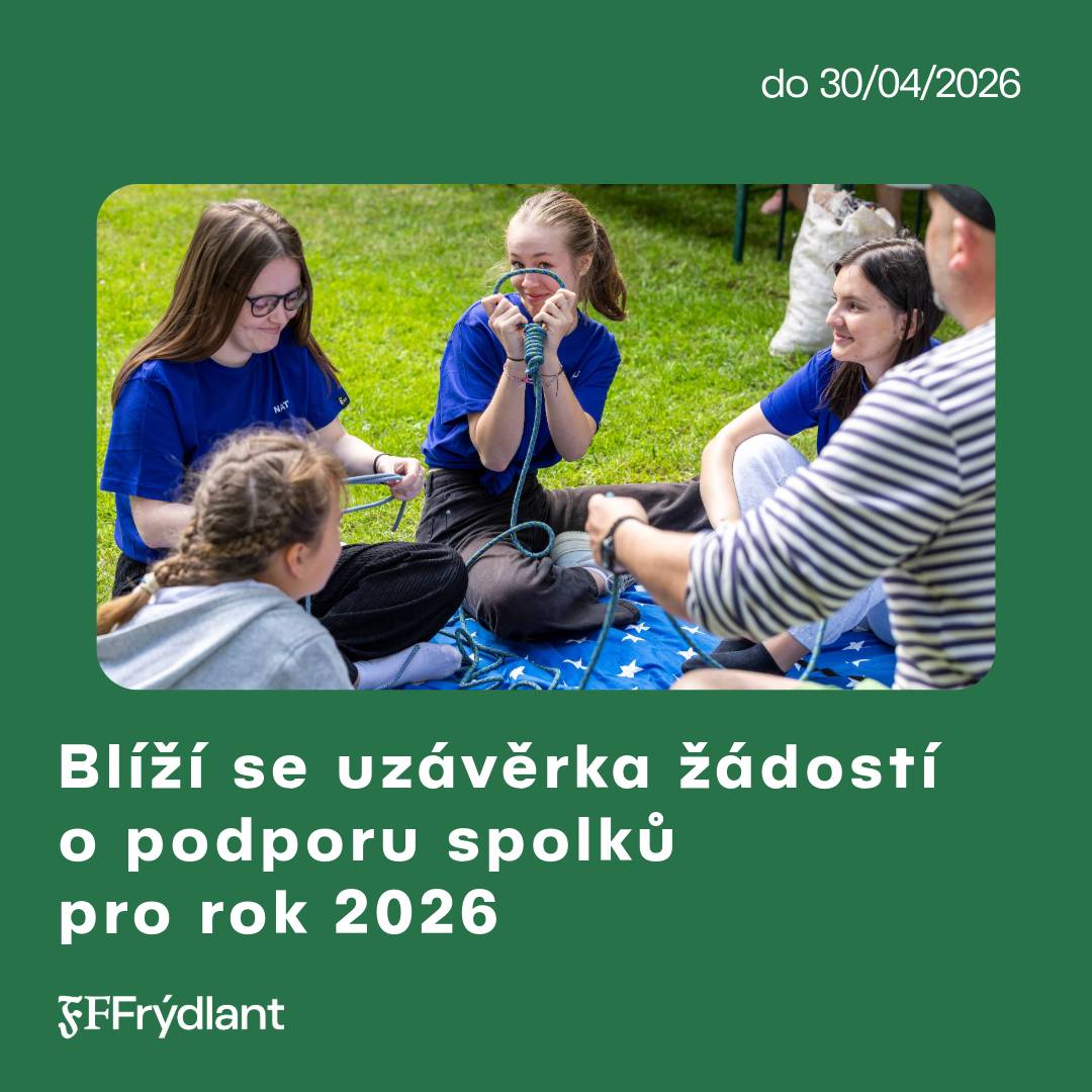 Město Frýdlant připomíná, že se blíží termín pro podání žádostí v rámci Programu na podporu sportovních i nesportovních veřejně prospěšných neziskových organizací pro rok 2026.     Program je určen spolkům a dalším neziskovým subjektům se sídlem ve Frýdlantu, které svou činností přispívají k rozvoji sportu, kultury, vzdělávání nebo volnočasových aktivit na území města. Pro rok 2026 je na podporu těchto organizací vyčleněno celkem 2 miliony korun. Každý žadatel může podat až tři žádosti. Novinkou je program 1.5 zaměřený na podporu nesportovních veřejně prospěšných organizací, zejména kulturních spolků a pořadatelů volnočasových aktivit. 🗓️ Lhůta pro podání žádostí končí 30. dubna 2026.  Žádosti lze podat osobně na podatelně Městského úřadu Frýdlant, zaslat poštou nebo prostřednictvím datové schránky.  Formuláře jsou k dispozici v sekci formulářů odboru finančního.