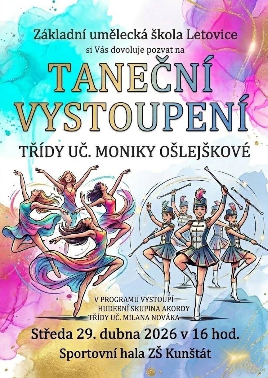 Taneční vystoupení 29. 4. 2026 v Kunštátě